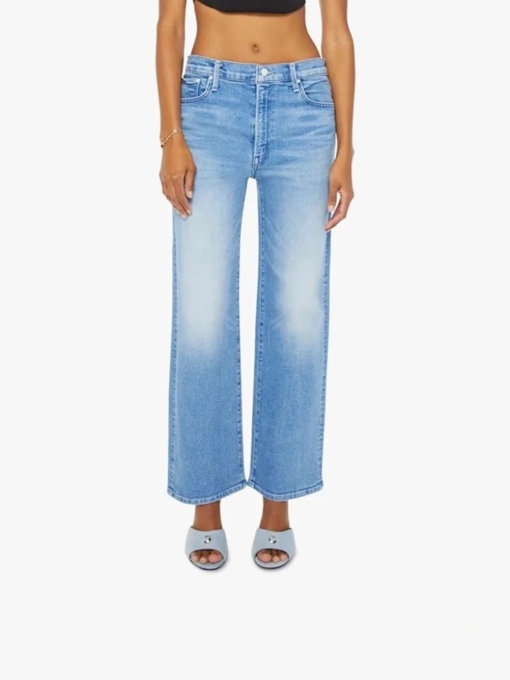 NWT MOTHER Dodger Flood Jeans Mediterranean Muse Sz 24 (Fits Sz 26) (Runs Large)